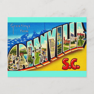 Greenville SC Vintage Groet Briefkaart