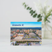 Greenville, South Carolina Summer Downtown Uitzich Briefkaart (Staand voorkant)
