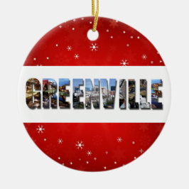 Greenville South Carolina Travel Photos met kerstm Keramisch Ornament