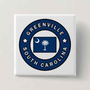 Greenville South Carolina Vierkante Button 5,1 Cm