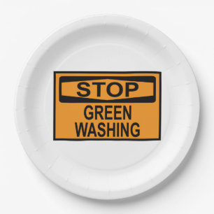 Greenwash-out stopzetten papieren bordje