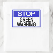 Greenwash-out stopzetten rechthoekige sticker (Tas)
