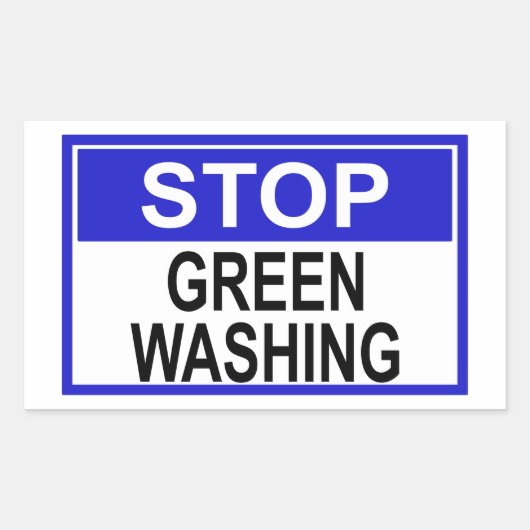 Greenwash-out stopzetten rechthoekige sticker (Voorkant)