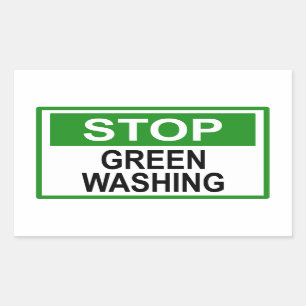 Greenwash-out stopzetten rechthoekige sticker