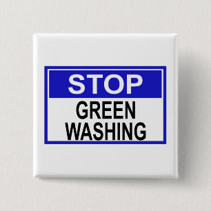 Greenwash-out stopzetten vierkante button 5,1 cm