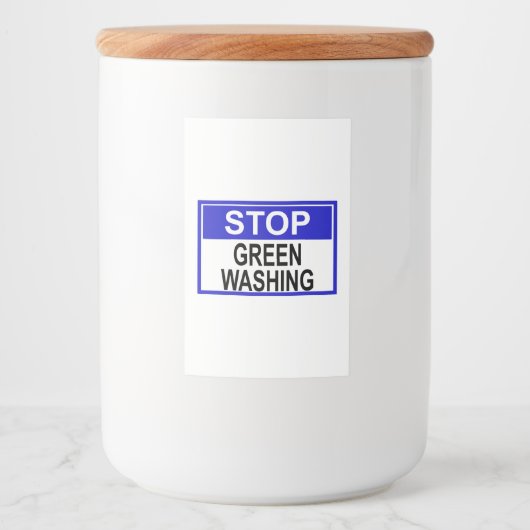 Greenwash-out stopzetten voedselcontainer etiket (Voorkant)
