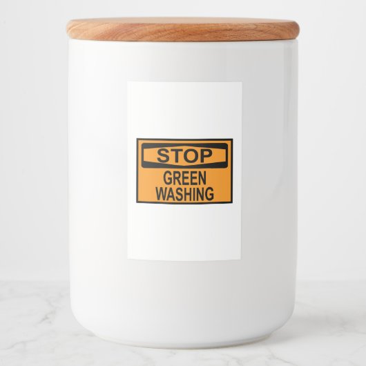 Greenwash-out stopzetten voedselcontainer etiket (Voorkant)