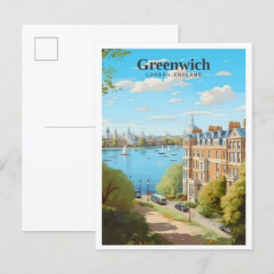 Greenwich Londen Engeland Kunst Vintage Reizen Briefkaart