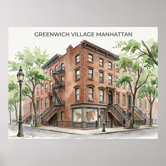 Greenwich Village Manhattan Poster (Voorkant)