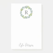 GreenWreath Custom Monogram Post-it Notities Post-it® Notes (Voorkant)