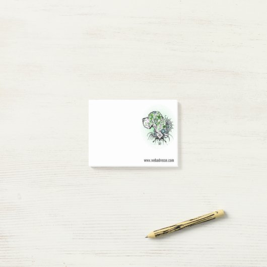 Greeny Great Dane Post-it® Notes (Op bureau)