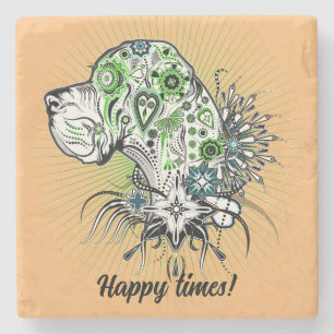 Greeny Great Dane Stone-Onderzetter Stenen Onderzetter