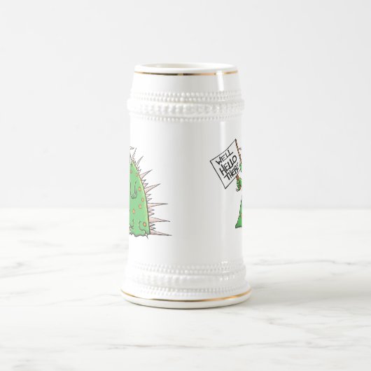 Greep Stein White en Gold Bierpul (Center)