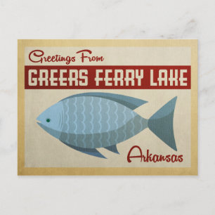 Greers Ferry Lake Fish Vintage Travel Briefkaart