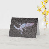 Greeting Card Gecko on Glass Kaart (Gele Bloem)