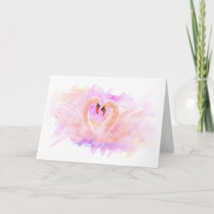 Greeting Card Swans in Love Kaart