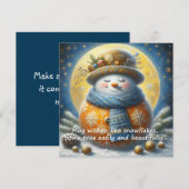 Greeting card with a cute snowman (Voorkant / Achterkant)