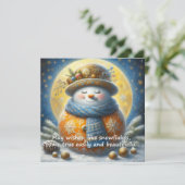 Greeting card with a cute snowman (Staand voorkant)
