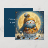 Greeting card with a cute snowman (Voorkant / Achterkant)