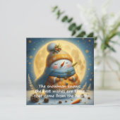 Greeting card with a cute snowman (Staand voorkant)