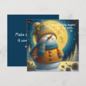 Greeting card with a cute snowman (Voorkant / Achterkant)