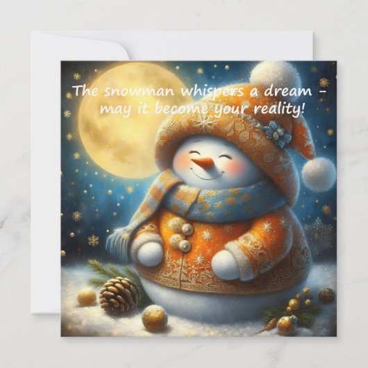 Greeting card with a cute snowman (Voorkant)