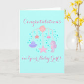 Greeting Card with Baby Crib Mobile Design Kaart (Gele Bloem)