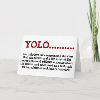 Greeting Card YOLO...definition Kaart
