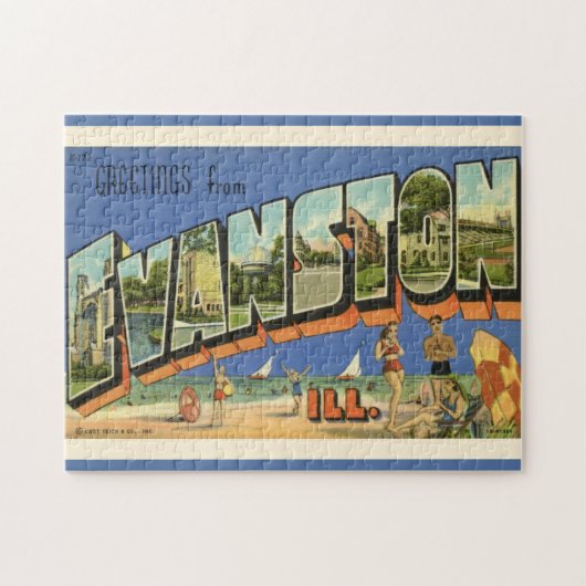 Greeting from Evanston ILL 11x14 Legpuzzel (Horizontaal)