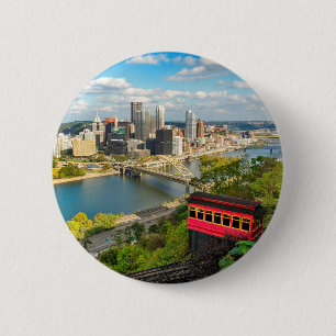 Greeting of Pittsburgh PA Holiday Ronde Button 5,7 Cm