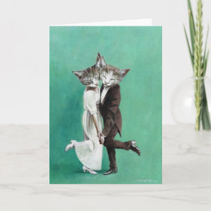 Greetings Card voor dansende katten Kaart