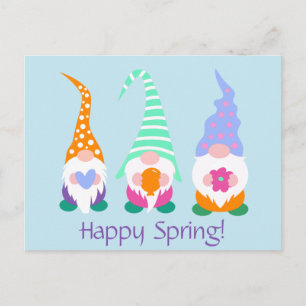 Greetings Colorful Happy Spring Gnomen Briefkaart