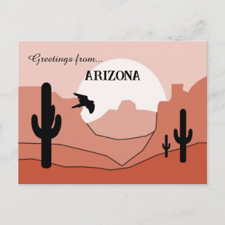 Greetings from Arizona State Sunny Monochromatic  Briefkaart