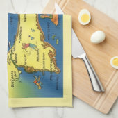 Greetings From Cape Cod Map Theedoek (Quarter Fold)