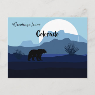 Greetings from Colorado State Monochromatic Blues  Briefkaart
