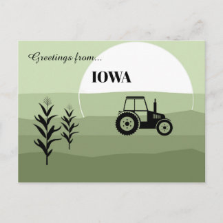 Greetings from Iowa State Lush Green Tones  Briefkaart