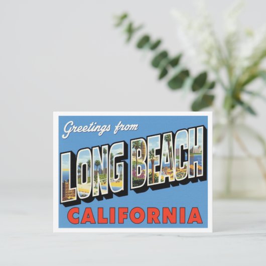 Greetings from Long Beach CA Briefkaart (Staand voorkant)