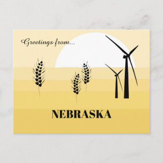 Greetings from Nebraska State Sunny Monochromatic  Briefkaart