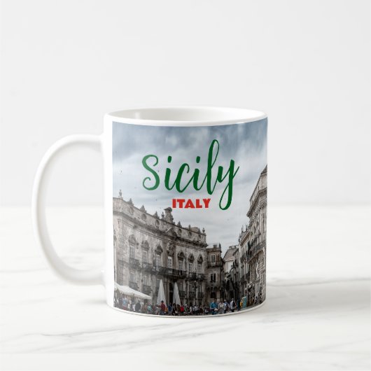 Greetings from Sicily Italy Coffee Mug Italia (Gauche)