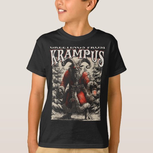 Greetings From Ss Vom Krampus Festive Horror Chris T-shirt (Voorkant)