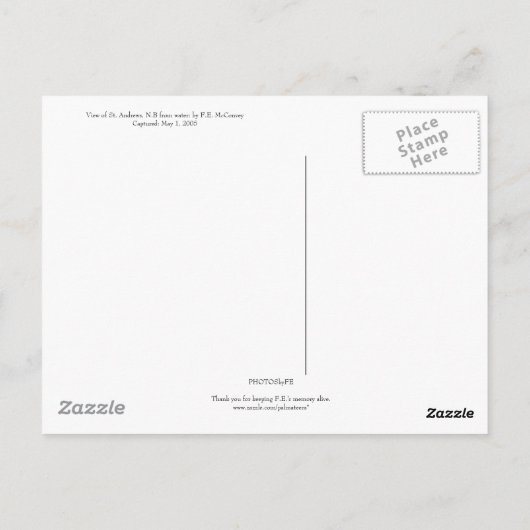 Greetings from St. Andrews, N.B. Briefkaart (Achterkant)