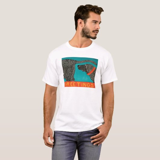Greetings Funny Dog T-shirt (Voorkant volledig)