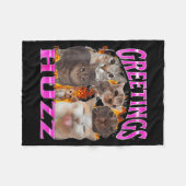 Greetings Huzz Funny Cat Meme Bootleg Graphic Men  Fleece Deken (Voorkant (Horizontaal))