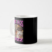Greetings Huzz Funny Cat Meme Bootleg Graphic Men Koffiemok (Voorkant links)