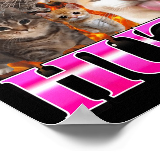 Greetings Huzz Funny Cat Meme Bootleg Graphic Men Poster (Hoek)