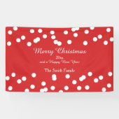 Greetings met rode en witte Confetti Spandoek (Horizontaal)