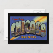 Greetings of Chicago Illinois Briefkaart (Voorkant / Achterkant)