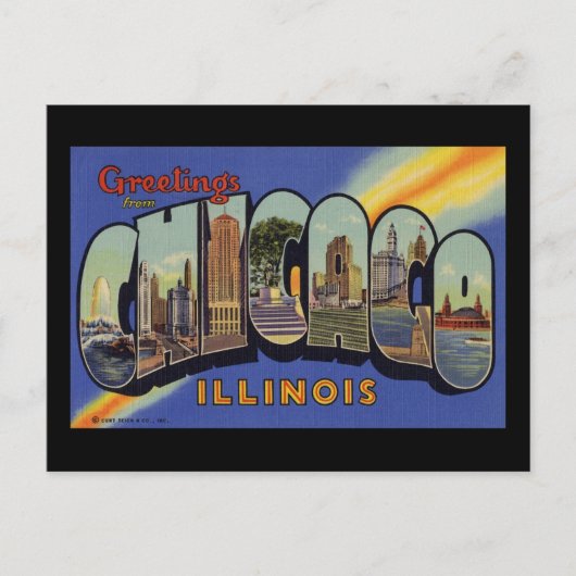 Greetings of Chicago Illinois Briefkaart (Voorkant)