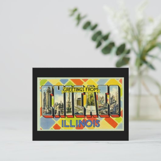 Greetings of Chicago Illinois Briefkaart (Staand voorkant)