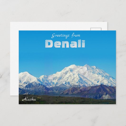 Greetings of Denali Alaska Post Card Schilderachti Briefkaart (Voorkant / Achterkant)